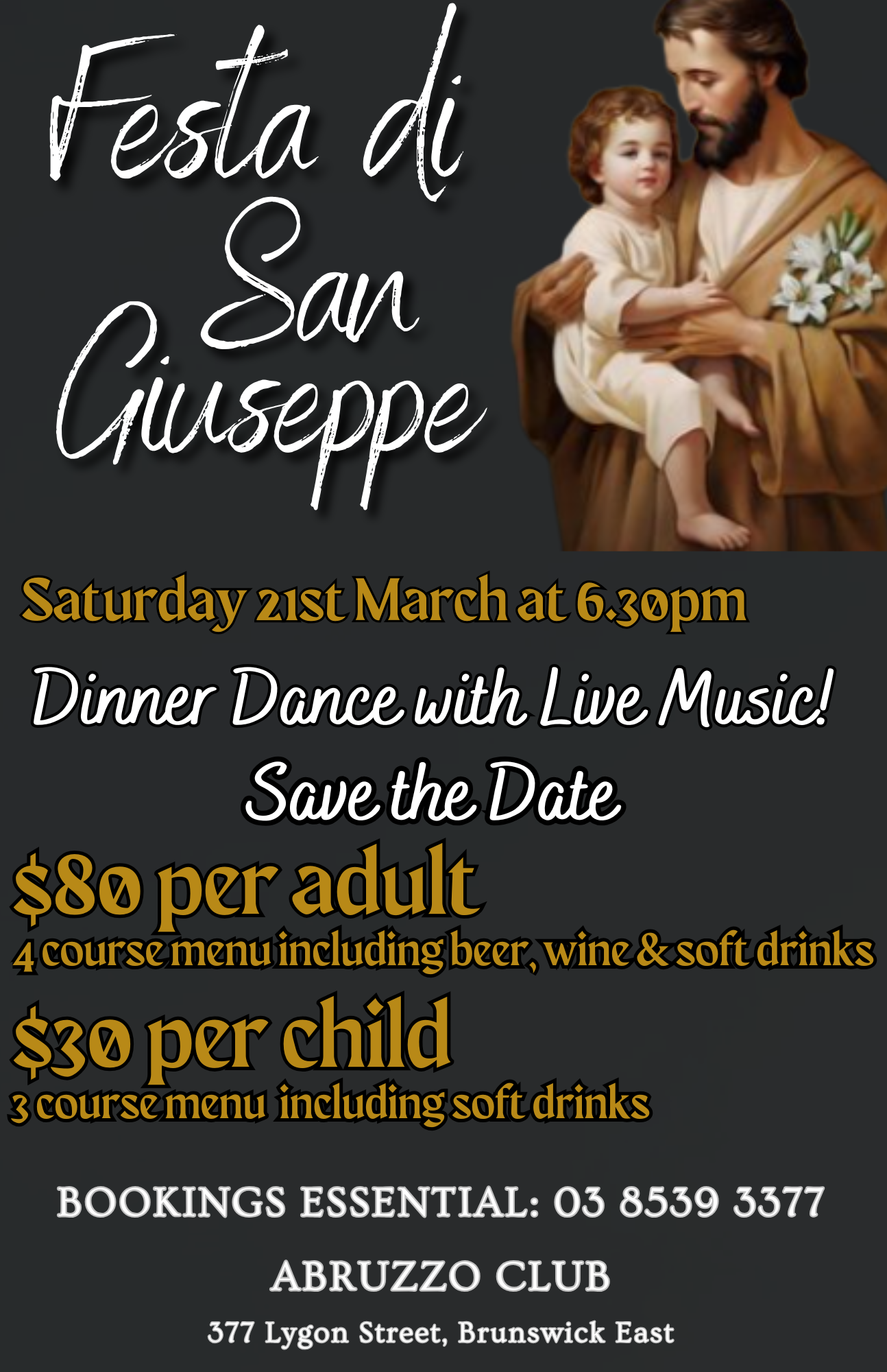 San Giuseppe 2026 Flyer Save the Date